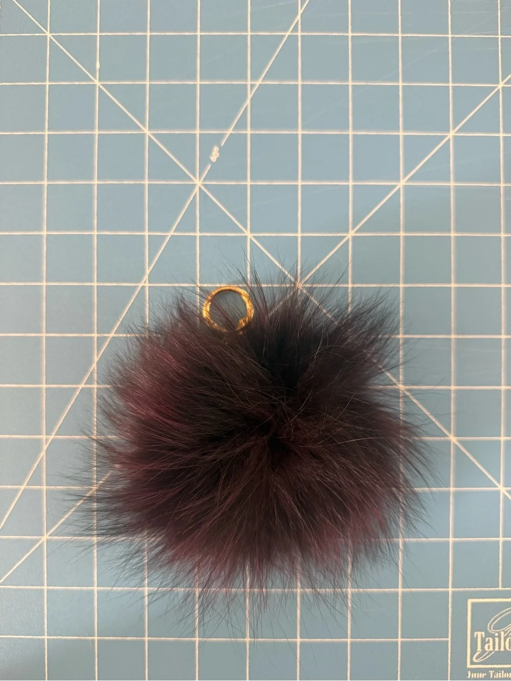 Michael Kors Fox Fur Key Chain- Deep Plum
